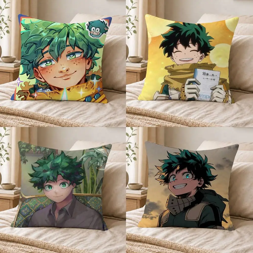 Izuku Midoriya Double-sided Printed Square Decorative Cushion Cover for Sofa Living Room Home Decor