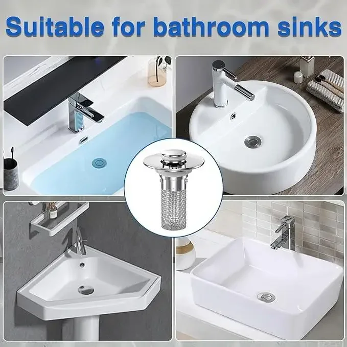 1-5 Stück Edelstahl-Bodenablauf-Filter, Leckage-Stopper, Geruchshemmender Pop-Up-Abflussstopfen für Waschbecken, Haarfänger – Detail 8