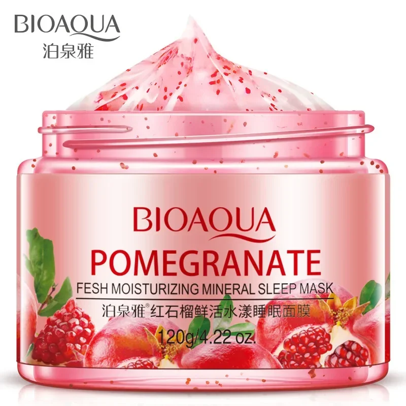 Brand Sleeping Mask No Wash Red Pomegranate Kiwi Fruit Snail Face Mask Skin Care Moisturizing Soothing Night Cream 120g