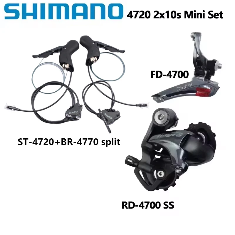 Shimano Tiagra 4720 2x10 Speed Road Bike Bicycle Mini Groupset 4700 Front +GS SS Rear Derailleur + 4720 ST Shifters 4770 Brake