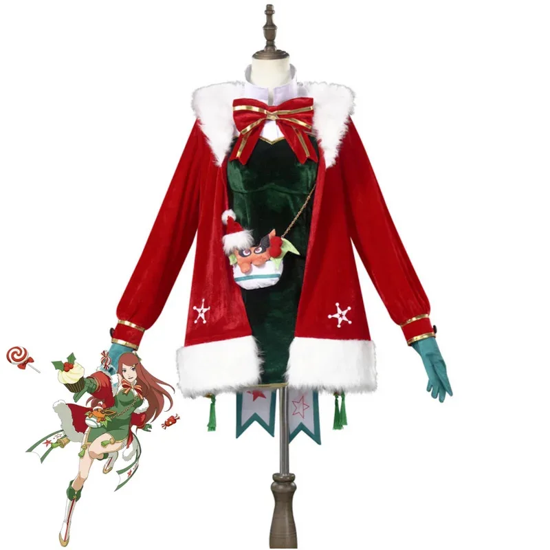 Disfraz de Anime Uzumaki Kushina, capa roja de Navidad, abrigo, vestido, uniforme de Lolita, peluca para mujer, lindos trajes de Carnaval de Halloween; 3, k8