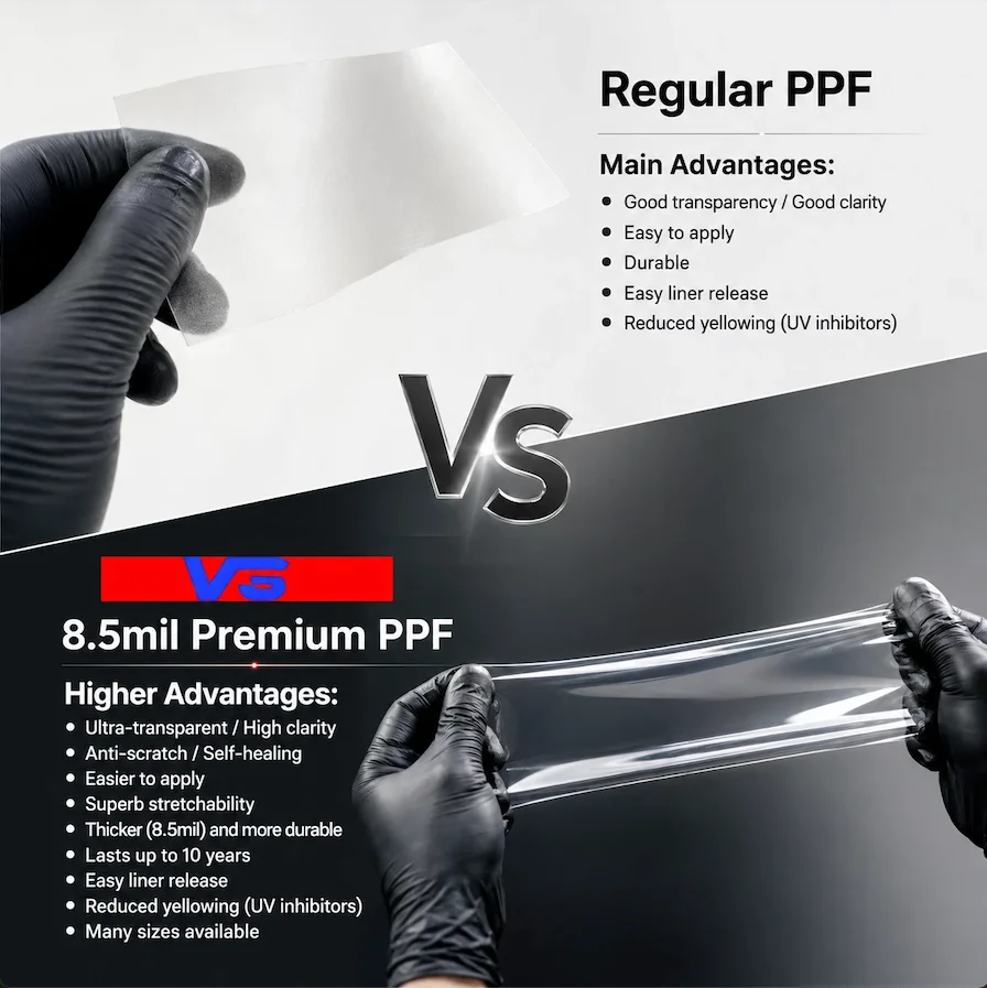 For Mitsubishi Mirage G4 ES-SE 2017-2020 Partial Front 8.5Mil Pre-Cut Paint Protection Film PPF Stone Chip Kit Clear/Matte/Black view 4