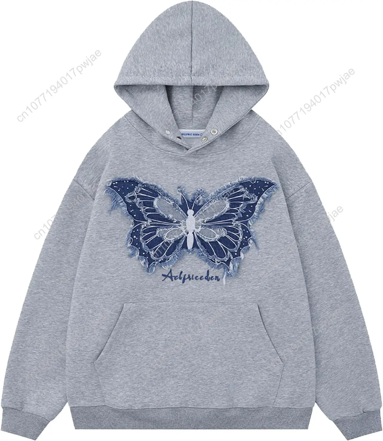 Aelfric Eden толстовки джинсовая толстовка с бабочкой повседневные мешковатые пуловеры с капюшоном уличная одежда унисекс