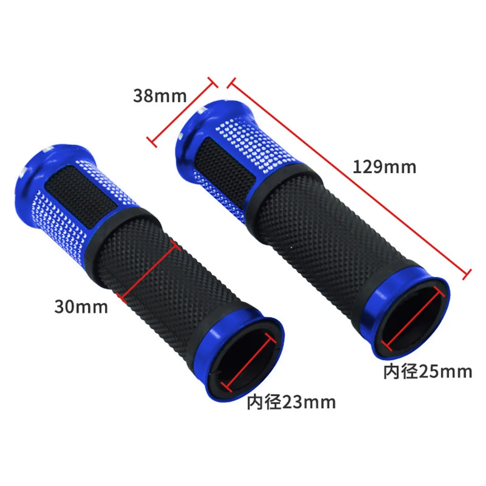 1 Pair Motorcycle Hand Grips CNC Aluminum Soft Rubber Handlebar Grips Throttle Universal 7/8