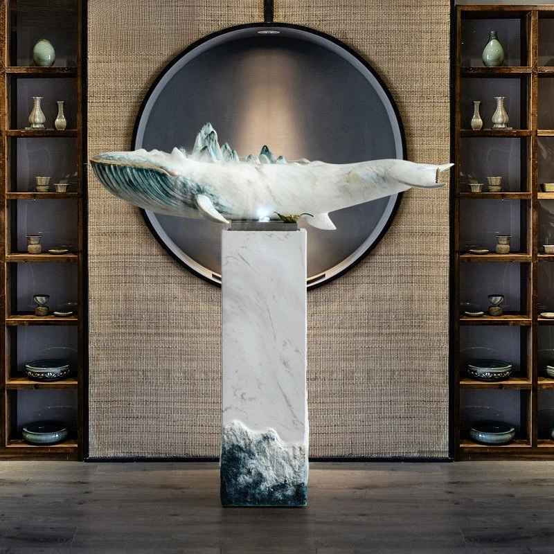 Light luxury flowing water ornament circulating water humidification fountain hotel household high-end art