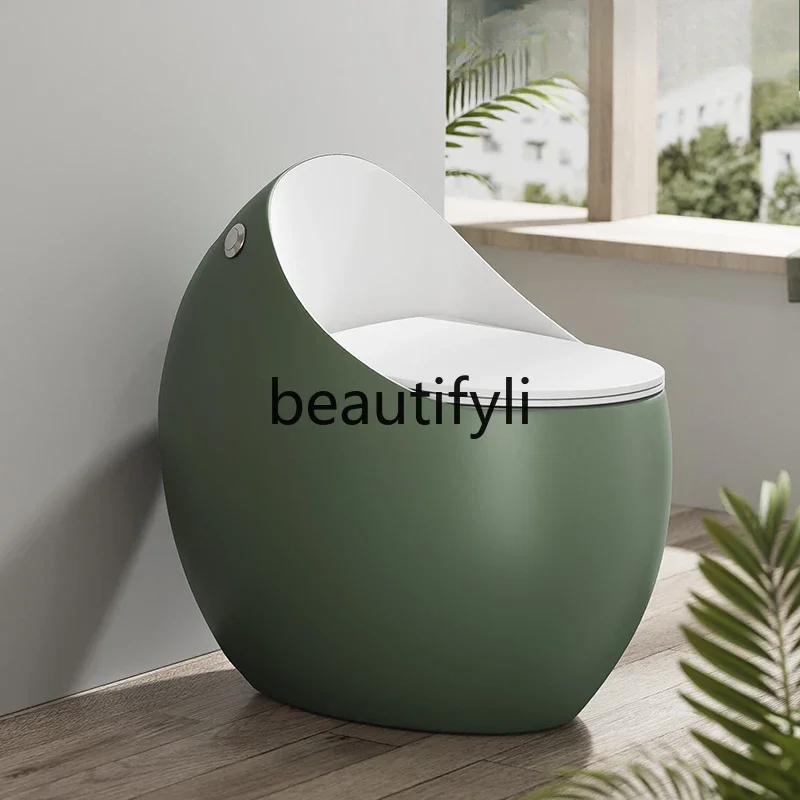 Household ceramic flush toilet water-saving silent anti-splashing siphon integrated large-diameter toilet