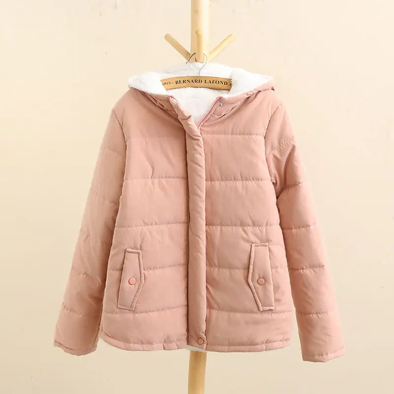 Autumn Winter Warm Parkas Womens Casual Hooded Padded Jacket Coat Plush Cotton Parkas Coat Female Cottong Clothing Outwear Tops