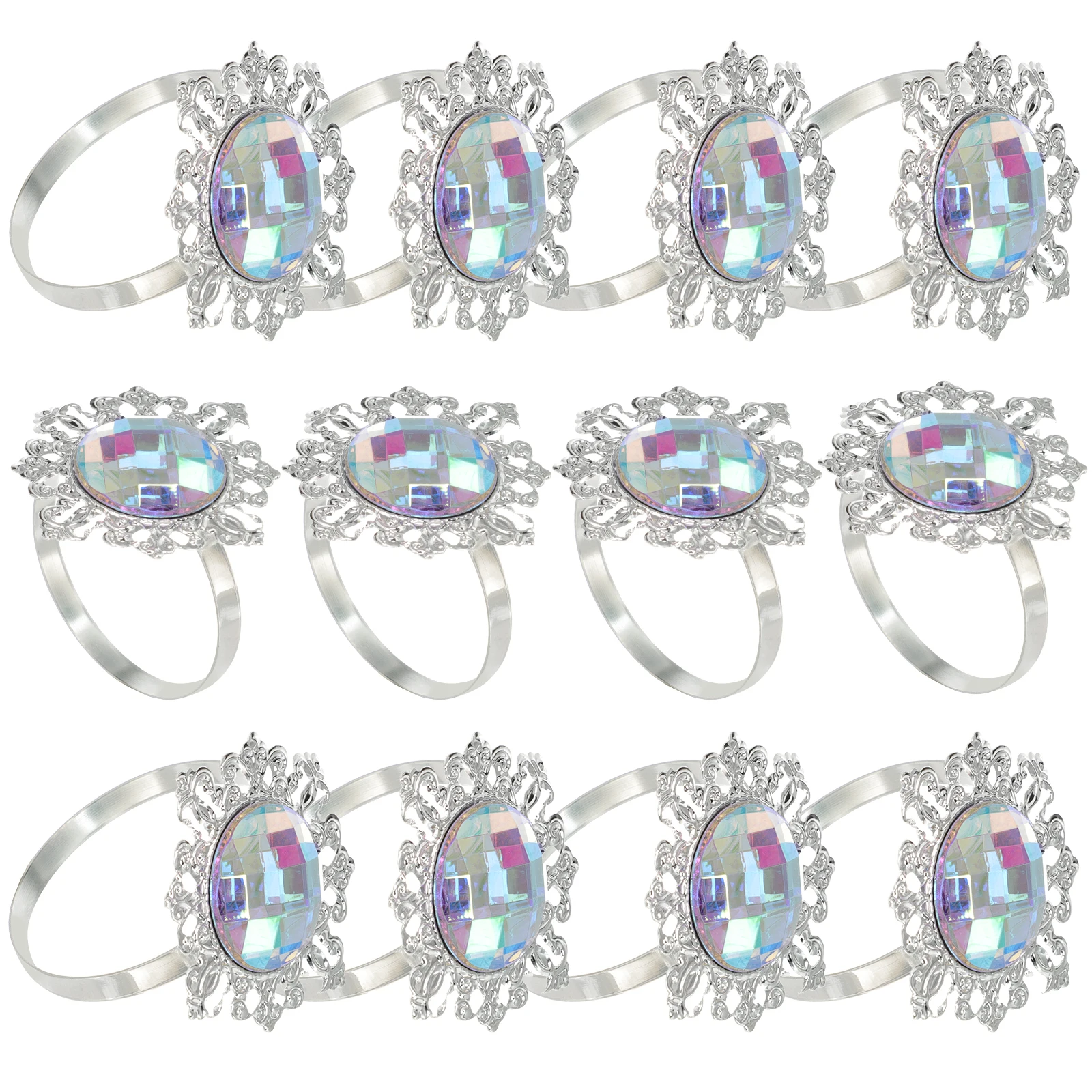 

12Pcs Exquisite Acrylic Napkin Ornaments Fine Craftsmanship Banquet Centerpieces Dinner Party Table Decorations