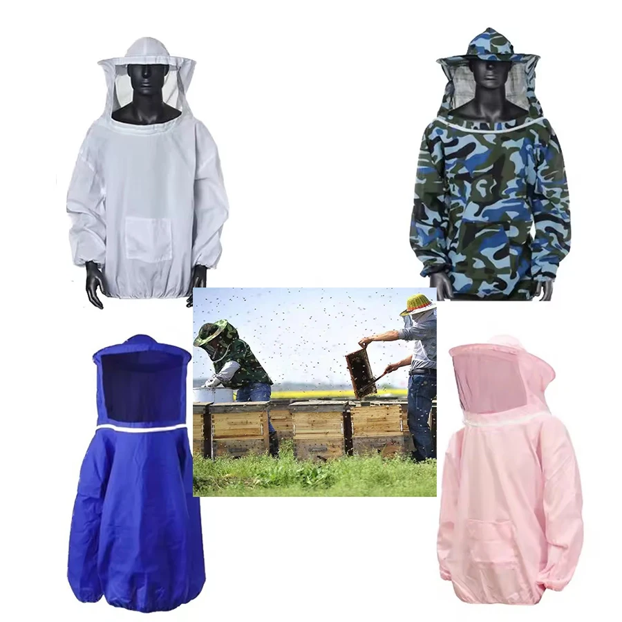 1Pc Beekeeping Suit Bee Clothes A Variety of Colors Anti-bee Suit Anti-bee Bite Equipment Protective Clothes Veil with Hat