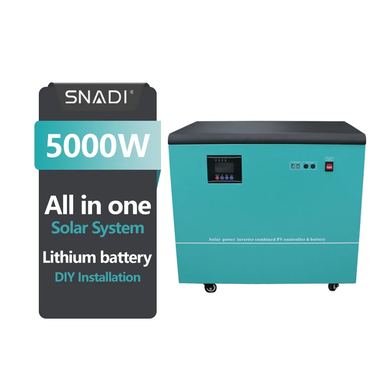 Snadi portable solar power generator 48v pure sine wave inverter with battery lithium 5kva   5000 watt