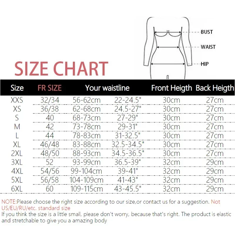 XXS - 6XL Plus Size Women 100% Latex Rubber Waist Trainer Body Shaper Corsets Zipper Cincher Top Slimming Belt Shapers Shapewear