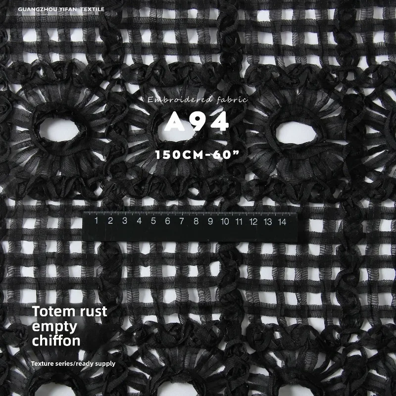 

Perspective Totem Embroidery Chiffon Fabric for Spring Summer Dress Shawl Clothing Diy Cloth By The Yard Sewing Material