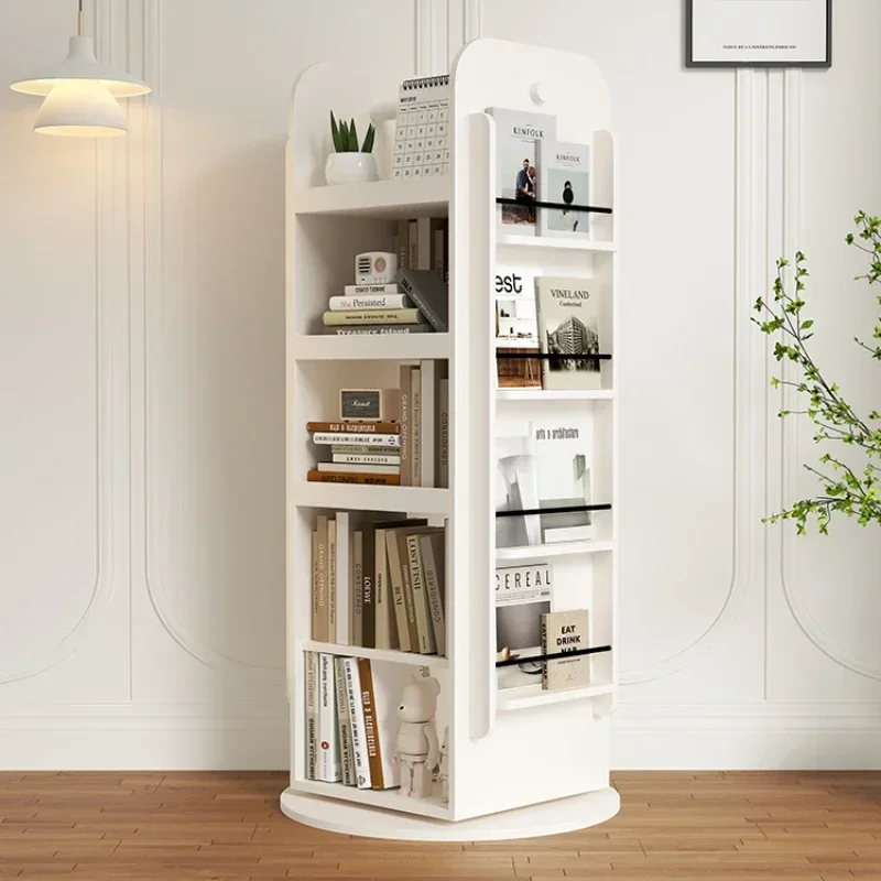 magazine bookcase floor-standing white display shelf