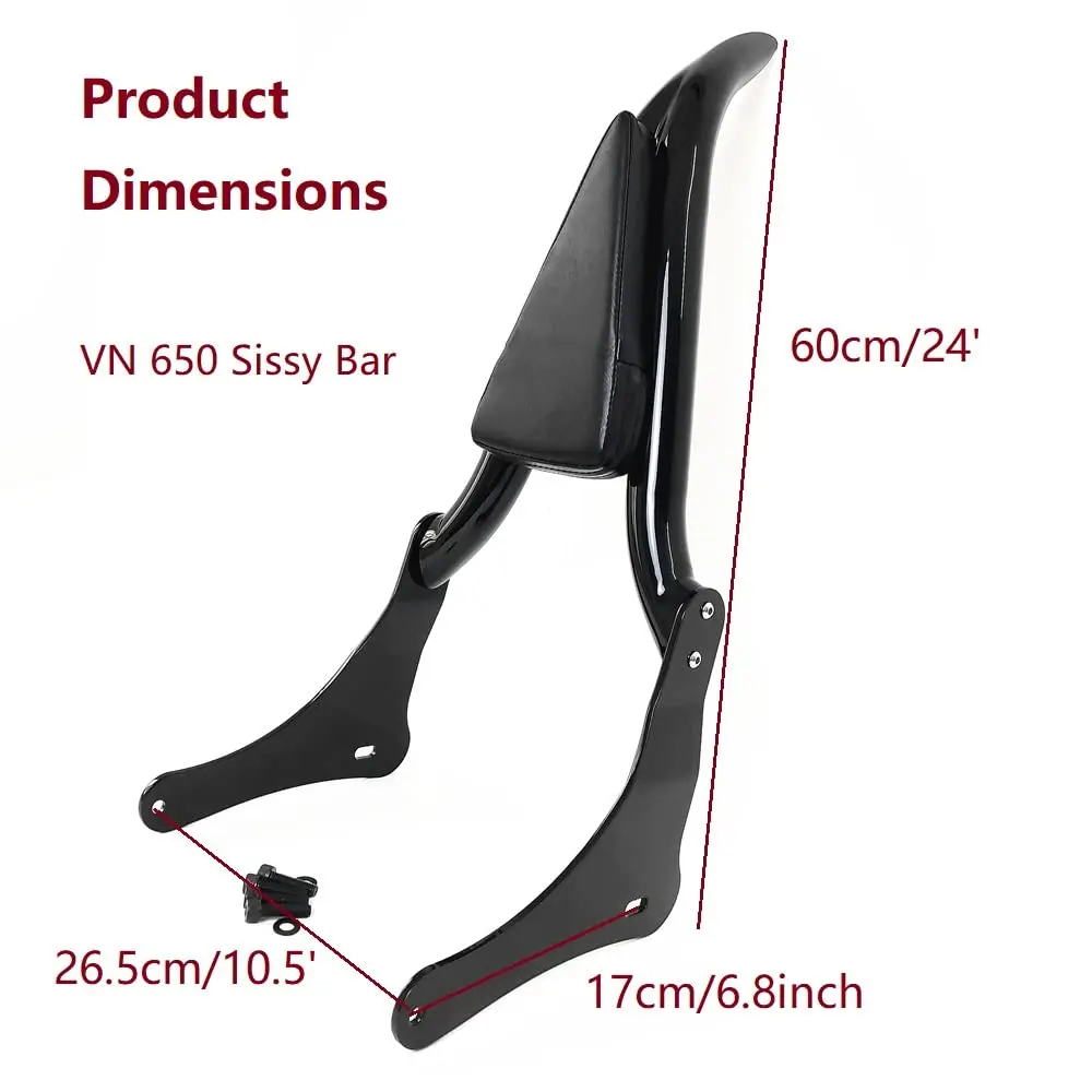 Motorcycle Backrest Rear Sissy Bar With Luggage Rack For Kawasaki Vulcan S EN 650 VN650 S650 650cc 15-25 Motorcycles Accessories