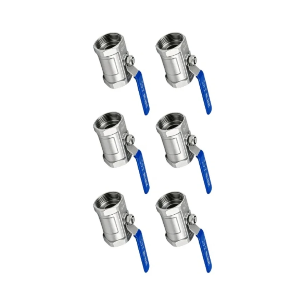 304 SS Ball Valve 1-14 NPT Threading 2-Pack for Standard Port Applications Home Shop and Light Industrial Sites