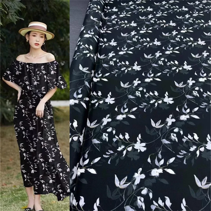 

Summer Breathable 1.4-meter Stretch Crepe De Chine Fabric with High-quality Shirt and Dress Mulberry Silk Fabric DIY Needlework