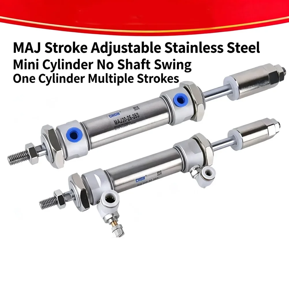 

Round Stainless Steel Stroke Adjustable Mini Cylinder MAJ16/20/25/32/40*X25X50X75-25-50S