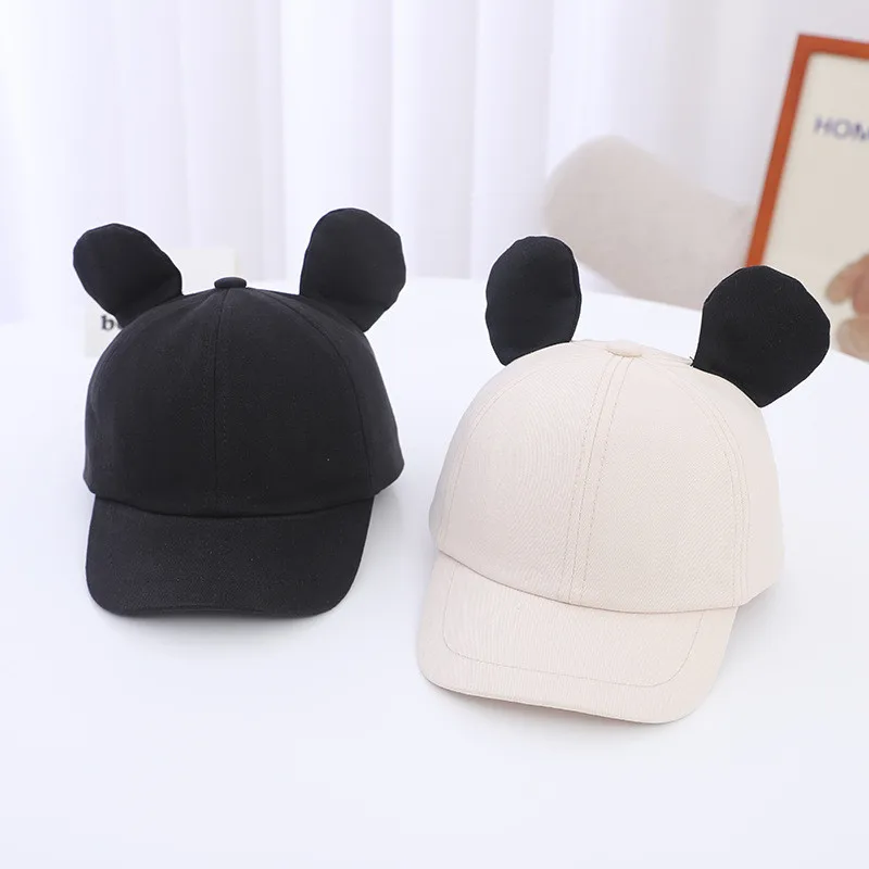 Fashion Baseball Cap New Spring Autumn Baby Boys Girls Big Ear Cap Children Cute Infant Solid Hat For 1-4Y