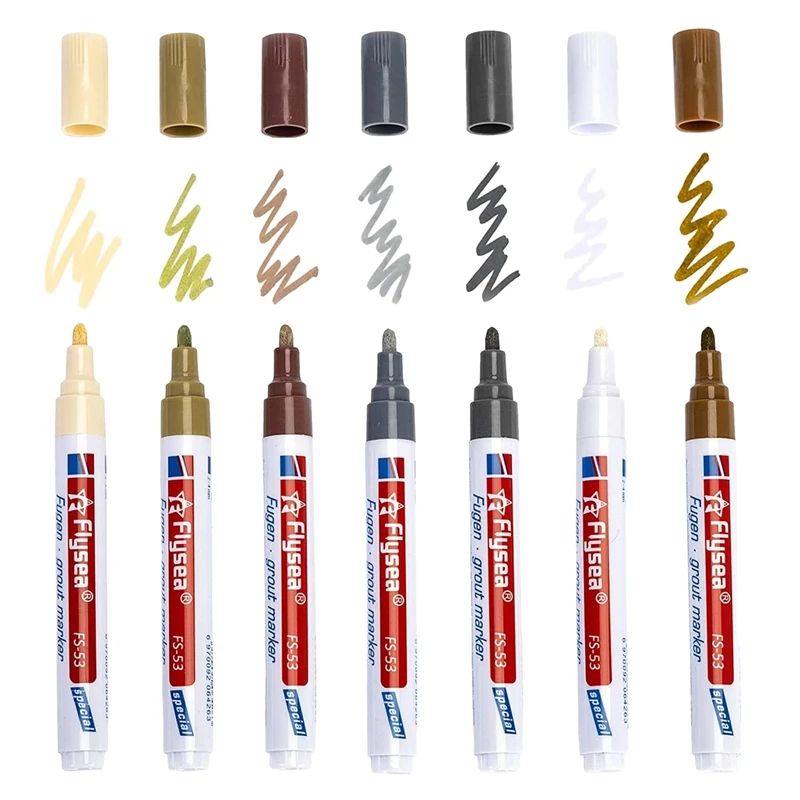 

Newflysea 7Pcs Home Tile Grout Pen Water Resistant Kitchen Instant Tile Repair Anti Mould Professional Grout Marker Anti Mould