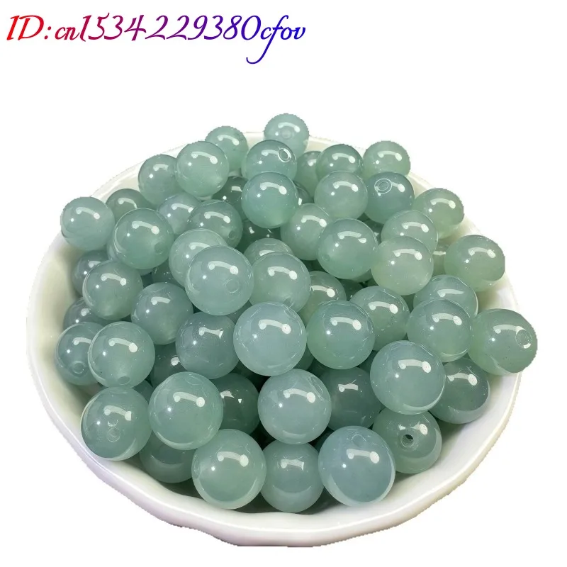 10 قطعة بذور الجليد الضوء الأزرق المياه الطبيعية حبات اليشم سوار ذاتي الصنع قلادة سحر الجاديت مجوهرات الإكسسوارات هدايا النساء