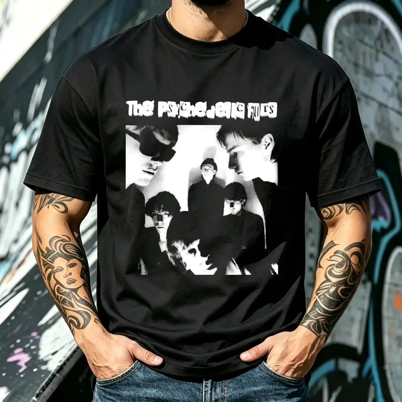 washed T Shirt The Psychedelic Furs Squeeze Rock Tour L long or short sleeves vintage Washed homme Unisex Slightly Soft