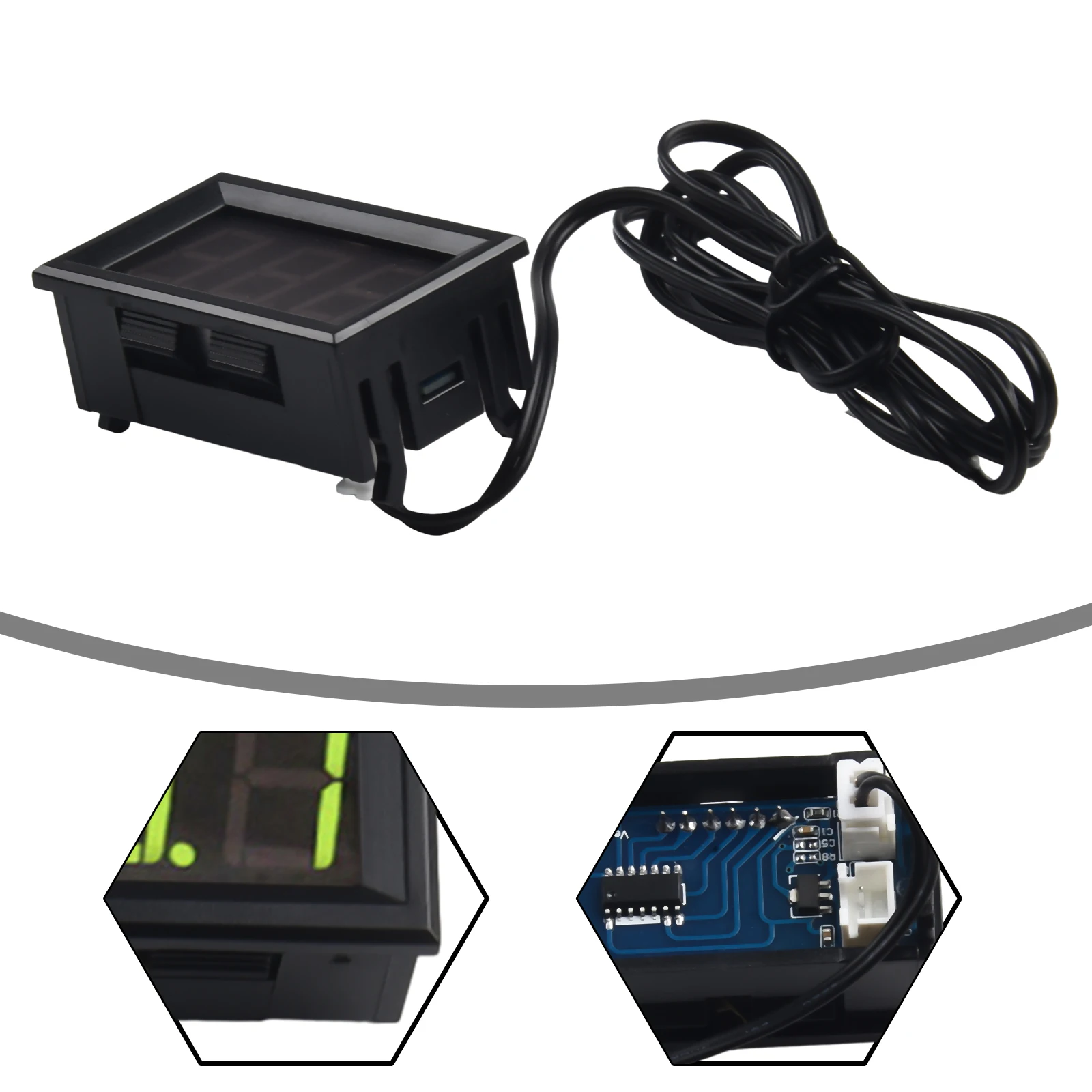 1 قطعة 12 فولت ميزان حرارة رقمي صغير LED رقمي-50 ~ 110 ° C ميزان الحرارة تيار مستمر 5-12 فولت مقياس درجة حرارة السيارة مع التحقيق