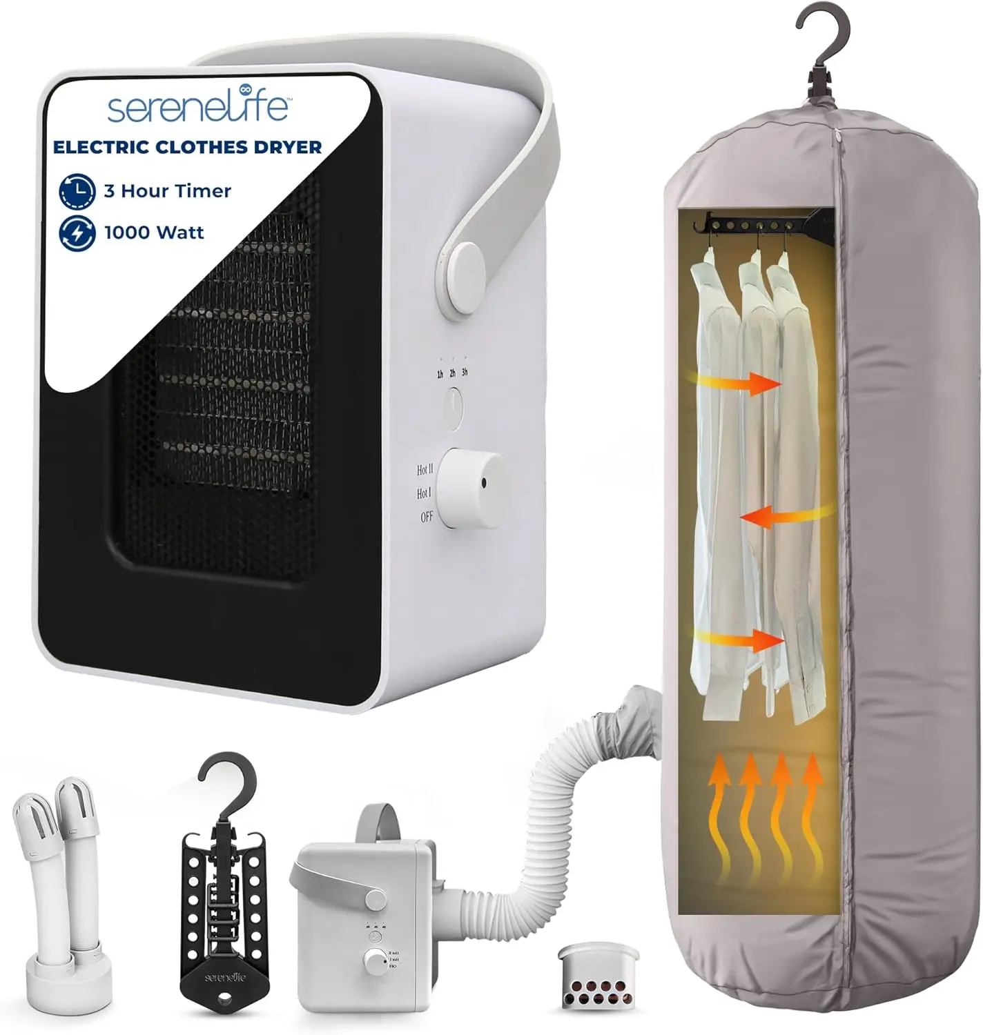 مجفف ملابس كهربائي محمول بقدرة 1000 وات، سخان صغير وموزع رائحة للمنزل، والسفر، والنوم، والتخييم RV - تجفيف الملابس والأحذية، Ha
