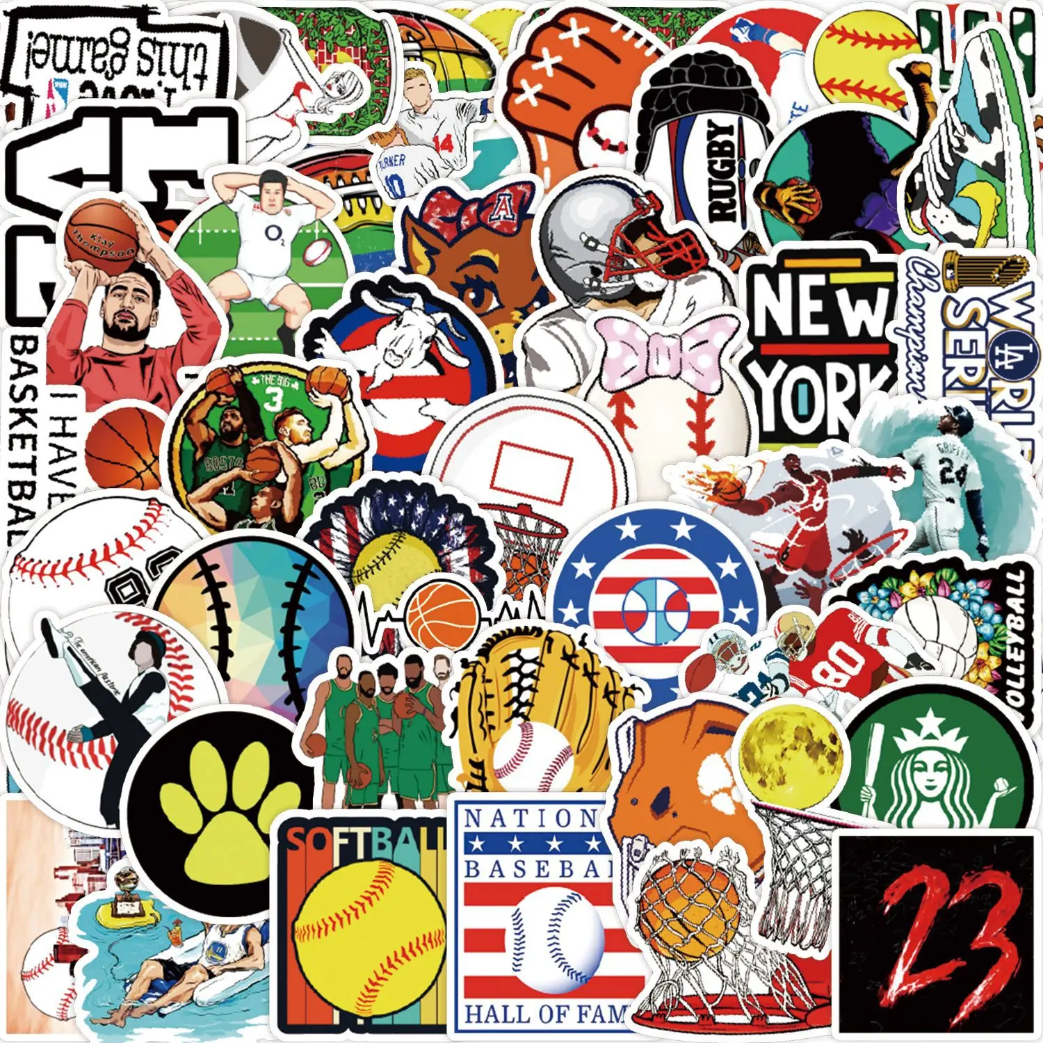 

50Pcs Cartoon Sports Series Graffiti Stickers Suitable for Laptop Helmets Desktop Decoration DIY Stickers Toys Wholesale