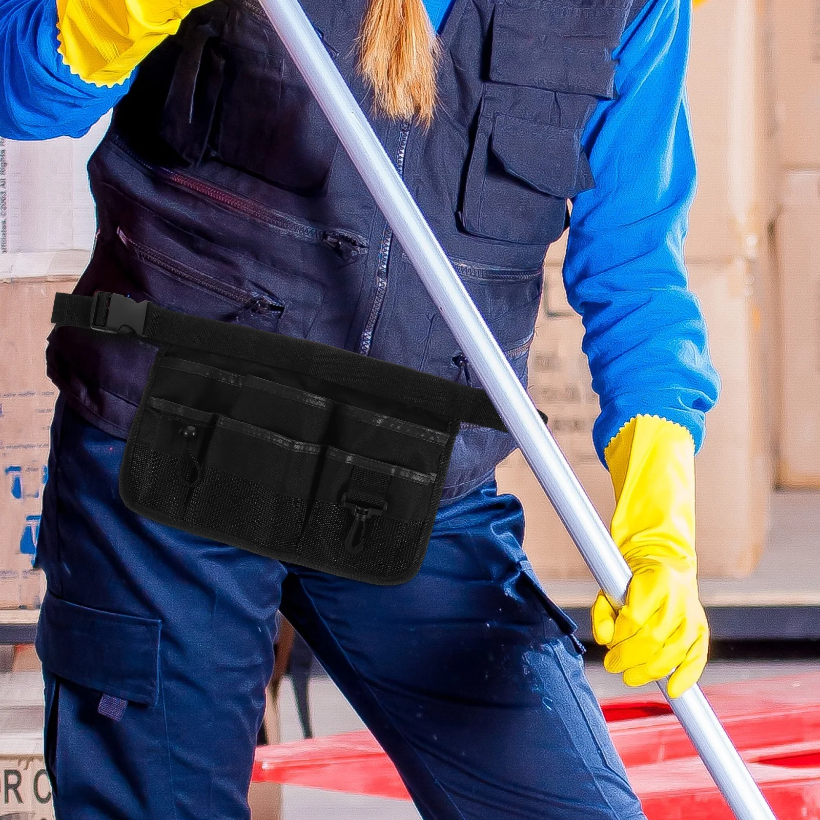 

Cleaning Apron Gardening Storage Bag Utility Pouch Multifunctional Tool Belt Black Waist Work