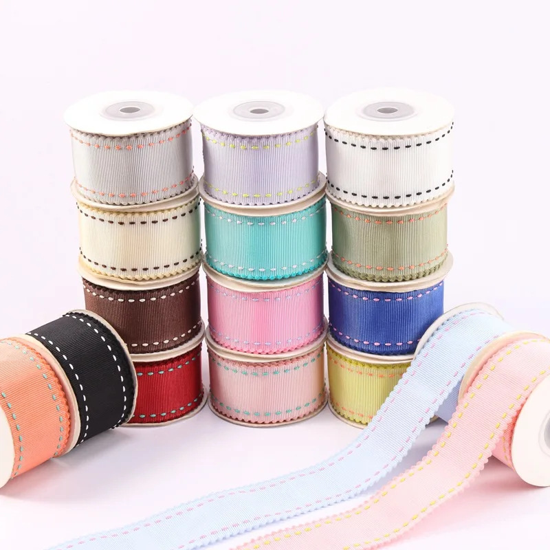 5 หลาสี Candy กระโดดจุด Grosgrain Ribbon10/16/25/38 มม.ห่อของขวัญ DIY ผม Bows หมวกตกแต่งหัตถกรรม Kawaii ริบบิ้น