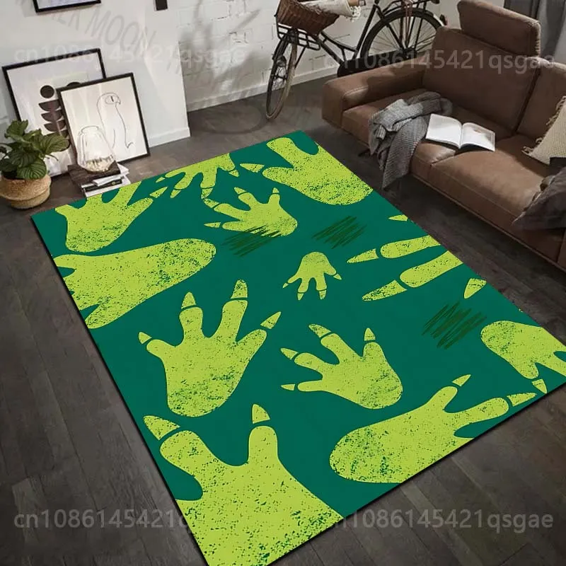 Multiple sizes Claw on green background Carpet for Living Room Bedroom Sofa Home Decor Rus Non-slip Floor Mat Luxury Gift
