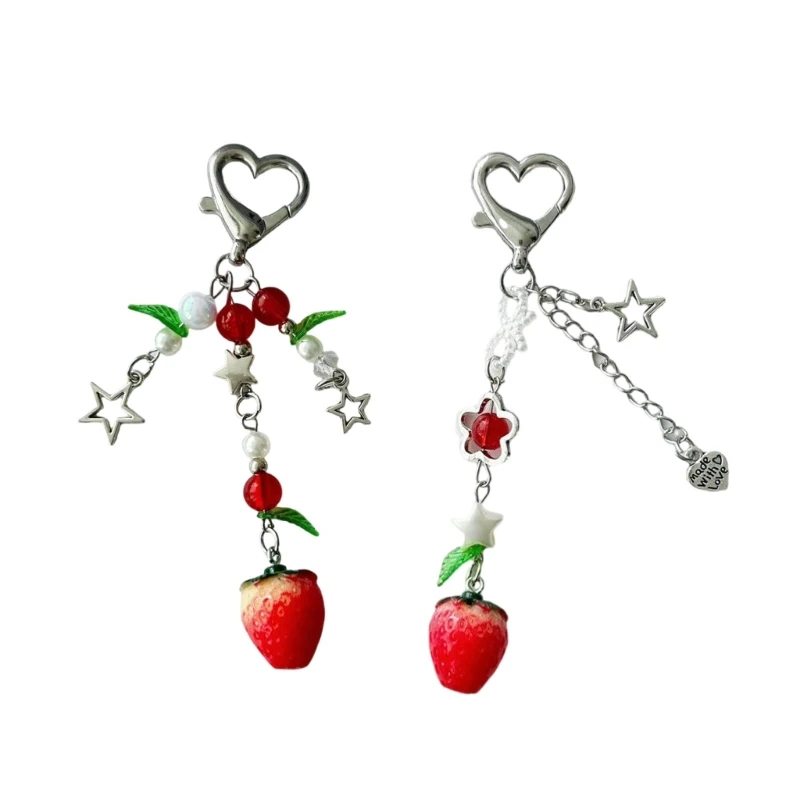 

Strawberry Beads Keyring Pendant Perfect for School Shopping Everyday Styles Dropship