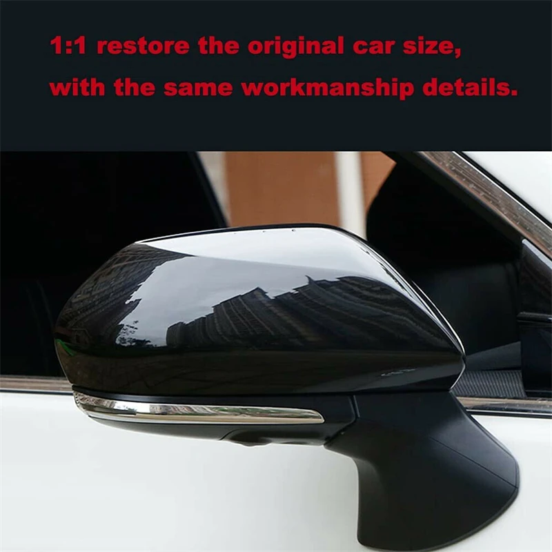 Replacement Rearview Side Mirror Covers Cap for Toyota Camry 2018 2019 2020 2021 Carbon Fiber Gloss Black Car Side Mirror Cover