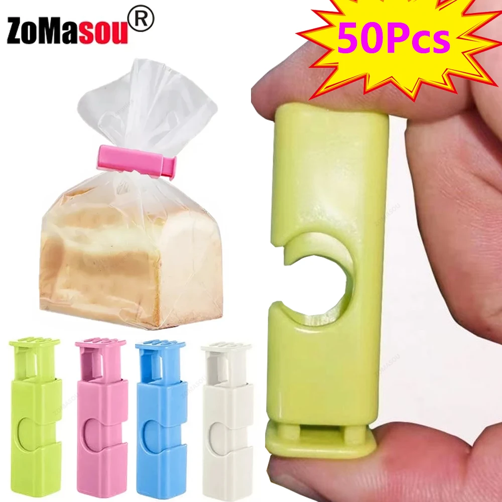 

50/1Pcs Reusable Food Sealing Clips Bread Storage Bag Clips For Snack Wrap Bags Spring Clamp Kitchen Organization Sealing Clamp