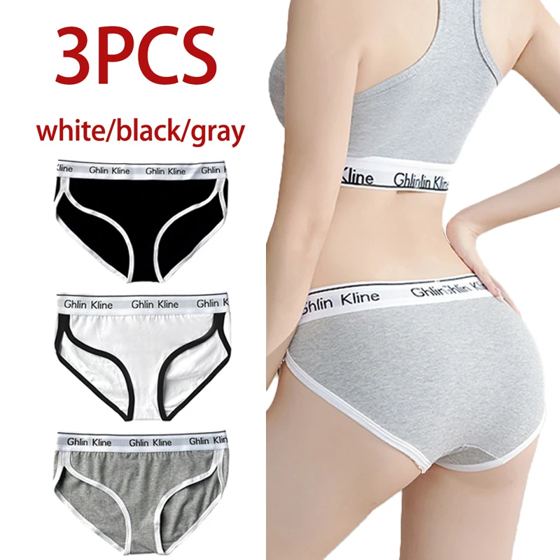 3 Pcs Women Fashion Underwear for Yoga Running Briefs 100% Cotton Seamless Panty for Female