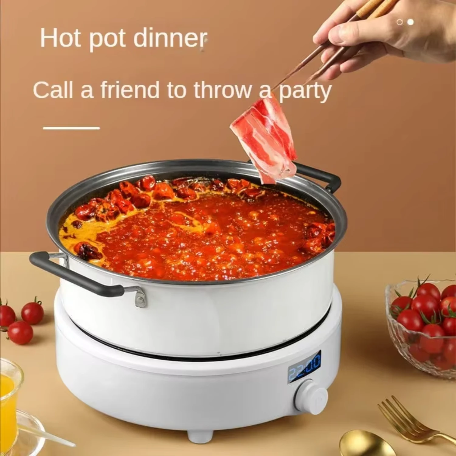 Induction Cooker Boiler Waterproof Stir-Fry Cooking Plate Intelligent Hot Pot Stove Cooktop Burner Cooking Machine