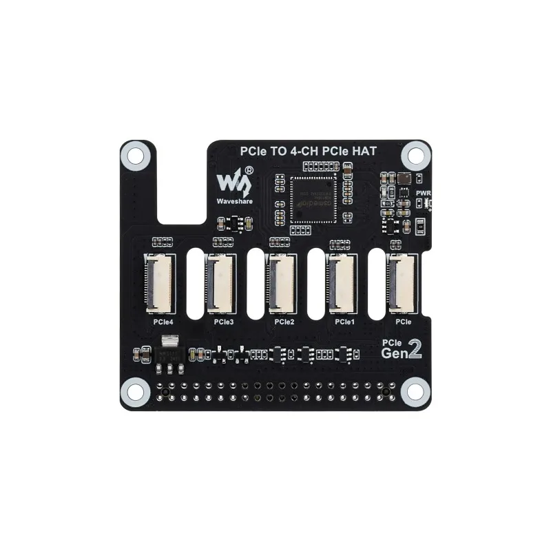 4-канальная плата адаптера PCIe FFC расширяет интерфейс на 4-канальные разъемы PCIe FFC, штабелируемые несколько PCIe HAT Raspberry Pi 5 PCIe HAT