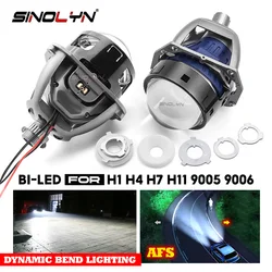 Sinolyn 3 Inch LED Adaptive Headlight AFS Bi LED Projector Lenses For H7 H4 9005 9006 H11 110W Car Lenses Headlight Retrofit