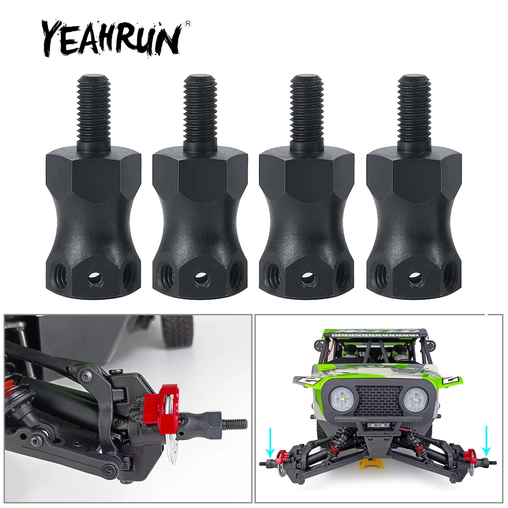 YEAHRUN 1Set Metal Alloy 15mm Extended Wheels Hex Adapters for Hammer Rey U4 ROCK Truck 1/10 RC Car Buggy Upgrade Parts