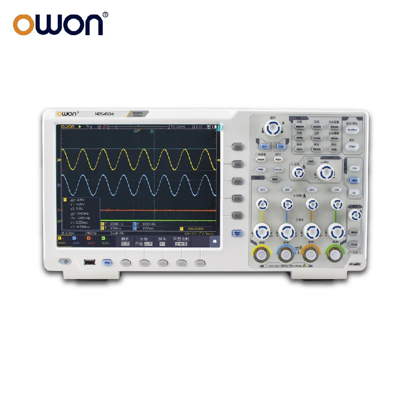 NDS4000 Series Multifunctional Dual/Four-Channel Desktop Touch Oscilloscope Battery-Powered 0.1 Accuracy 1g