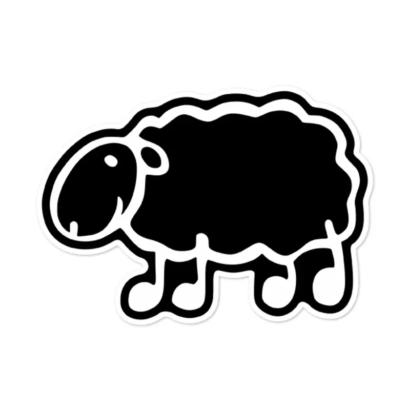 Various Sizes Funny Self-adhesive Decal Black Lacha Sheep Car Sticker Waterproof Auto Decors on Bumper Rear Window 10/13CM