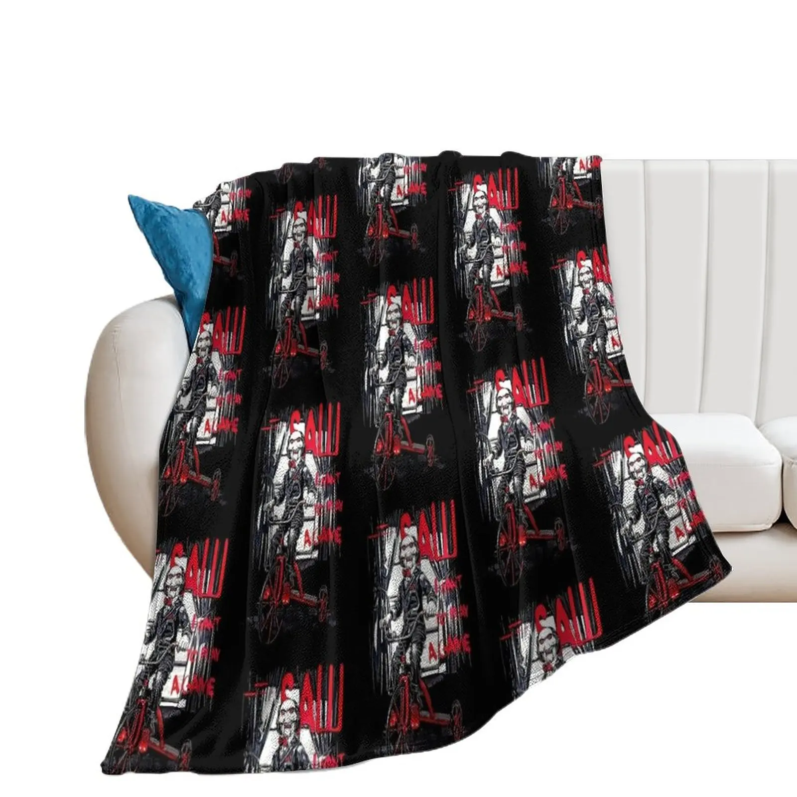 Vintage Saw Jigsaw Horror Movie Throw Blanket Beach warm winter Blankets