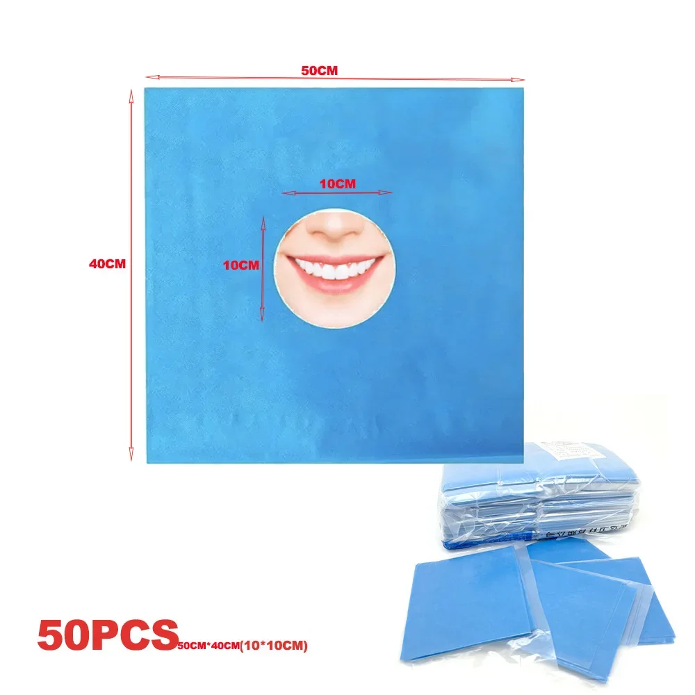 50Pcs Non-Woven Fabric Disposable Surgical Drapes Hole Cover Sheet Care Pad Beauty Salon Consumables Care Individual Packaging