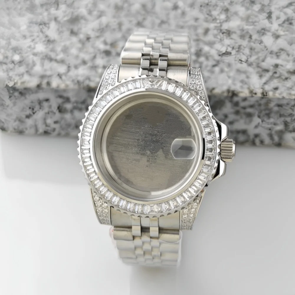 NH35 case Starry Sky case SUB mechanical watch NH38/NH36 rhinestone inlaid case mechanical watch assembly accessories