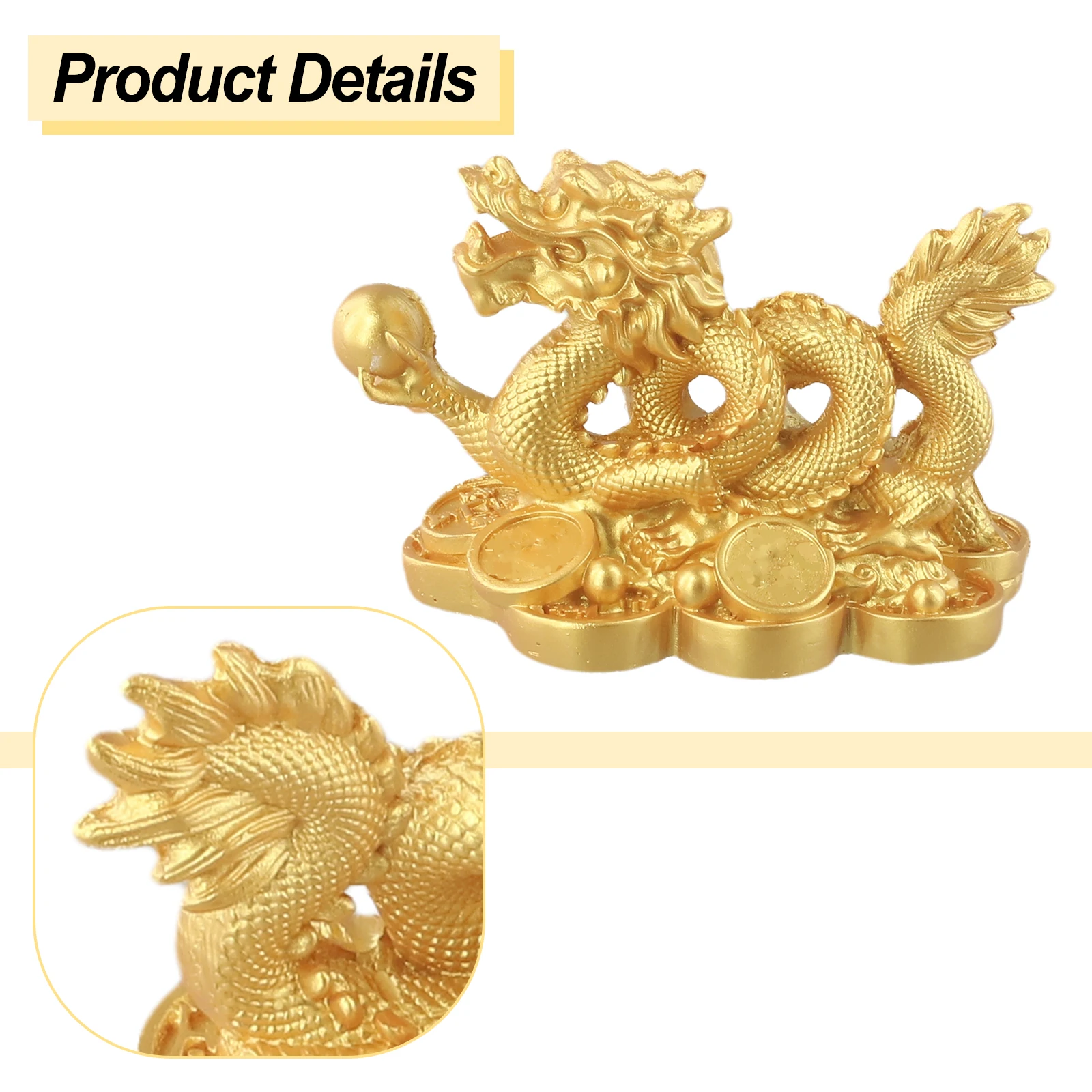 Chinese Auspicious Dragon Figurine Feng Shui Features Package Content Package Content Dragon Shaped Fitment Note