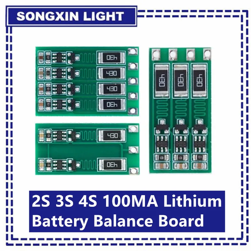 2S 3S 4S 100MA Lithium Battery Balance Circuit Board 18650 Li-ion Battery Balancing Board Balancer Current 8.4V/12.6V/16.8V