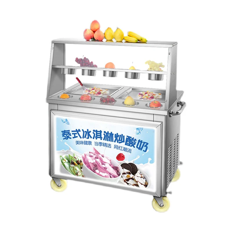 Commercial Fried Ice Cream Roll Machine Fried Yogurt Maker Pan Thai Fry Pan Ice Cream Maker Machine