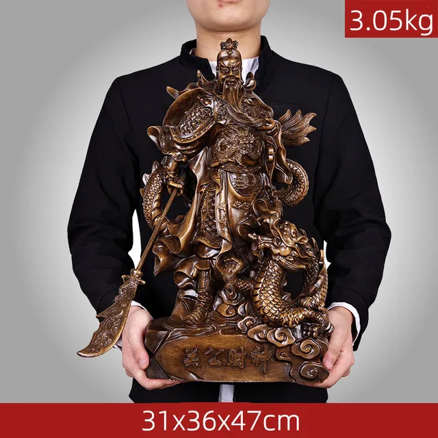 Chinese Style Guanyunchang Resin Statue Home Living Room Desk Ornaments Housewarming Shop Decoration Crafts Birthday Present