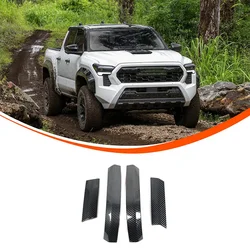 For Toyota Tacoma 2024 Car Rearview Mirror Decorative Strip ABS Carbon Fiber Pattern Exterior Accessories 4 Pcs