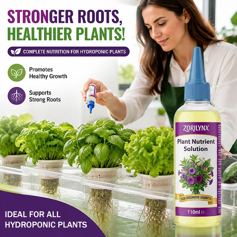Hydroponic Plant Nutrient Solution Liquid Fertilizer for Vigorous Growth Essential Care for Indoor Water Plants - ZORILYNX